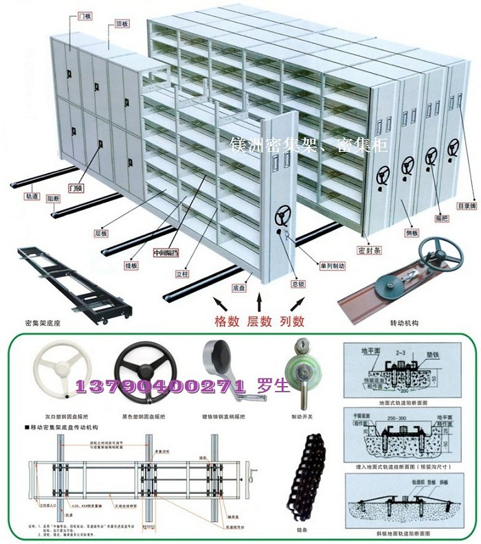 2格5層手動密集架 移動檔案柜 密集柜 鎂洲密集架生產(chǎn)廠家新產(chǎn)品